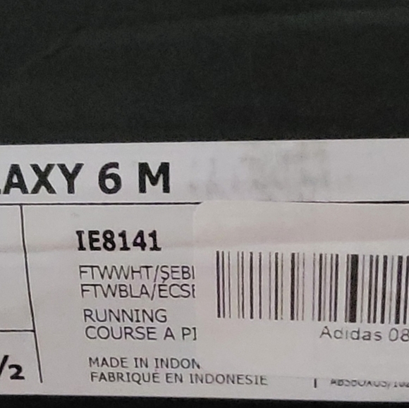 NIB Adidas Galaxy 6 Men's Running Shoes Size 10 White Blue Three Stripes - Picture 7 of 16